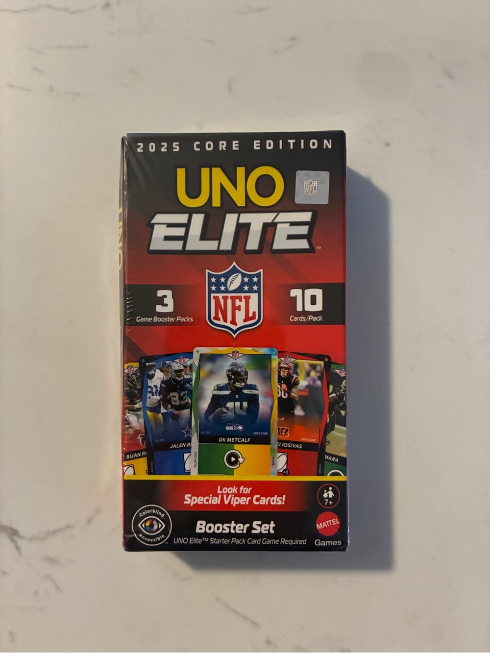 2025 UNO Elite NFL Booster Set Sealed NIB Mattel Card Game